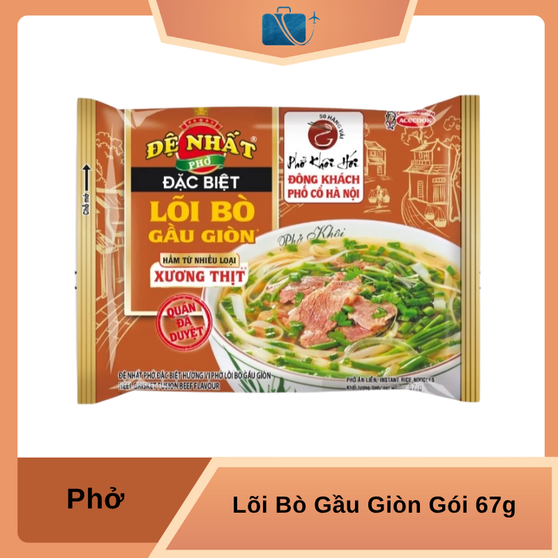 Phở Ăn Liền Đệ Nhất Đặc Biệt Lõi Bò Gầu Giòn Gói 67g