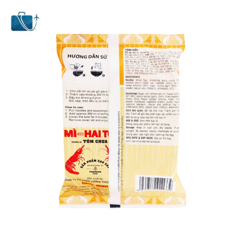 Mì Hai Tôm Miliket Tôm Chua Cay Gói 75g 3