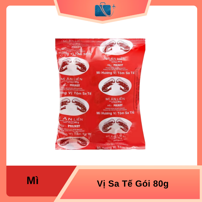 Mì Tôm Sa Tế Miliket Gói 80g