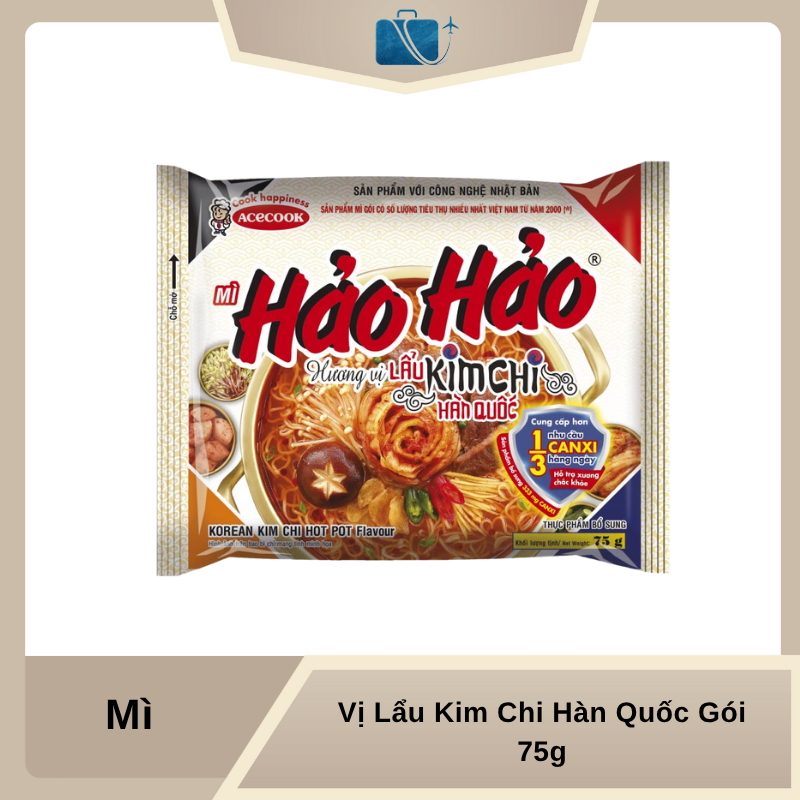 Mì Hảo Hảo Hương Vị Lẩu Kim Chi Hàn Quốc Gói 75g