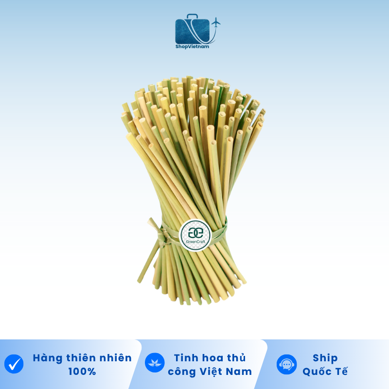 Ống Hút Cỏ Bàng Hộp Size 20 (Hộp 25) - Green Craft