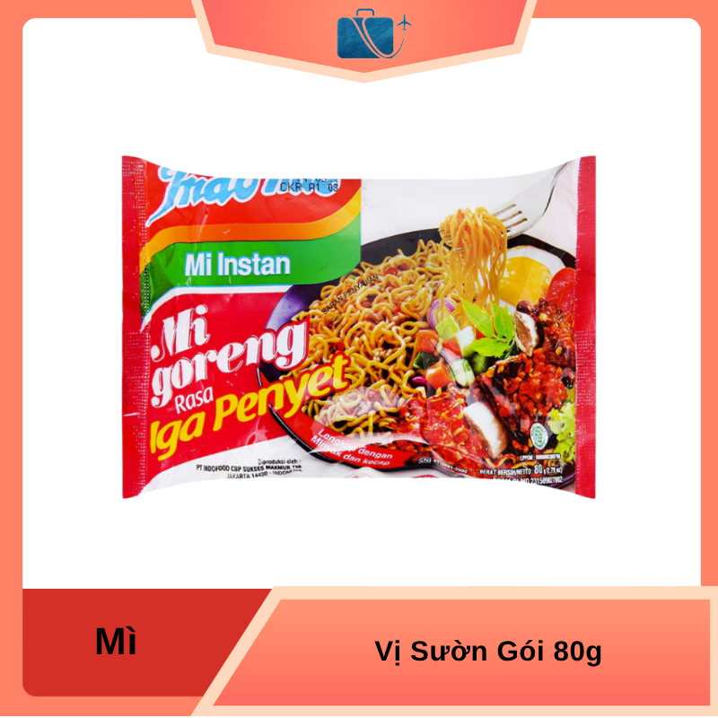 Mì Xào Khô Indomie Mi Goreng Rasa Iga Penyet Vị Sườn Gói 80g