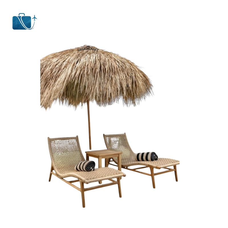 Mái Ô Dù Cỏ Bàng Trang Trí Quán, Sân Vườn - Size 2m1 5