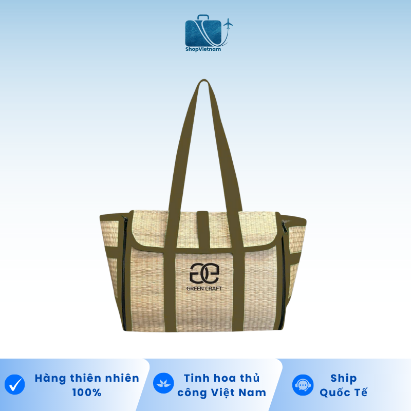 Túi Cói Gập Green Craft - Màu Xanh Rêu