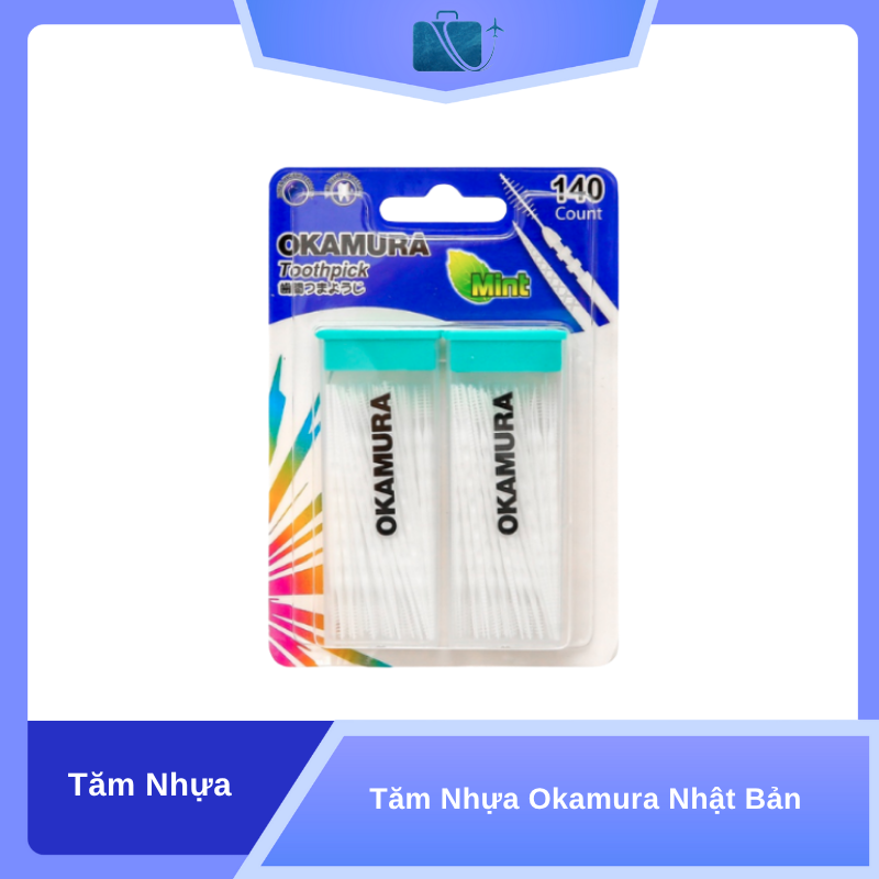 Tăm Nhựa Okamura Nhật Bản (Bịch 120 cây/140 cây)