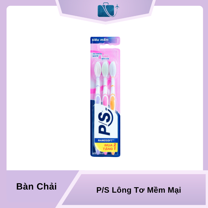 Bộ 3 Bàn Chải Đánh Răng P/S Lông Tơ Mềm Mại