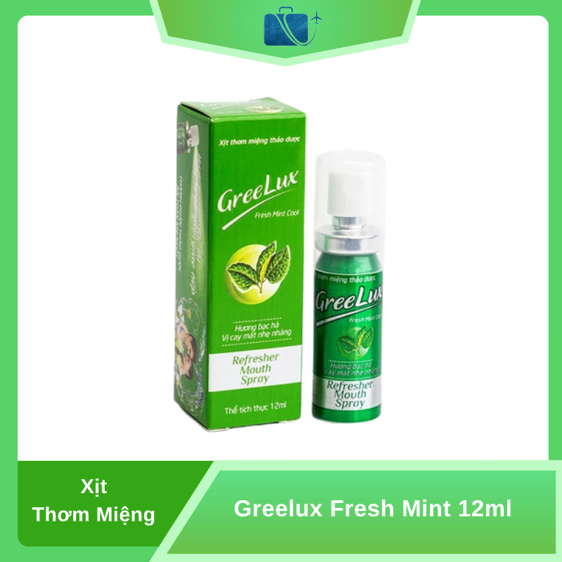 Xịt Thơm Miệng Thảo Dược Greelux Fresh Mint Hoa Linh 12ml