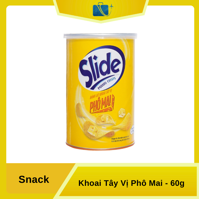 Snack Khoai Tây Vị Phô Mai Slide Lon 60g