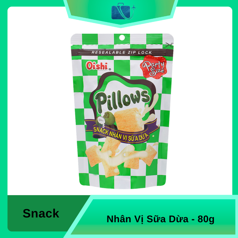 Snack Nhân Vị Sữa Dừa Oishi Pillows 80g