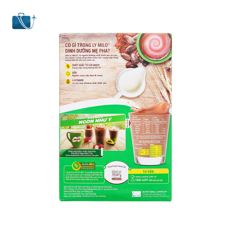 Bột thức uống lúa mạch Milo Active Go hộp 285g 2