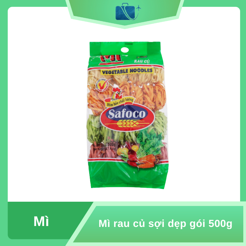 Mì rau củ sợi dẹp Safoco gói 500g 