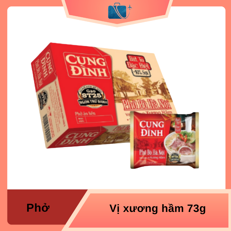 Thùng 30 Gói Phở Bò Cung Đình Hà Nội Xương Hầm 73g