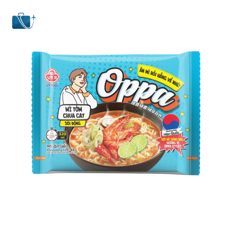 Thùng 30 Gói Mì Oppa Tôm Chua Cay Ottogi 65g 2