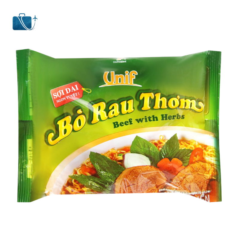 Thùng 30 Gói Mì Unif Bò Rau Thơm 72g 2
