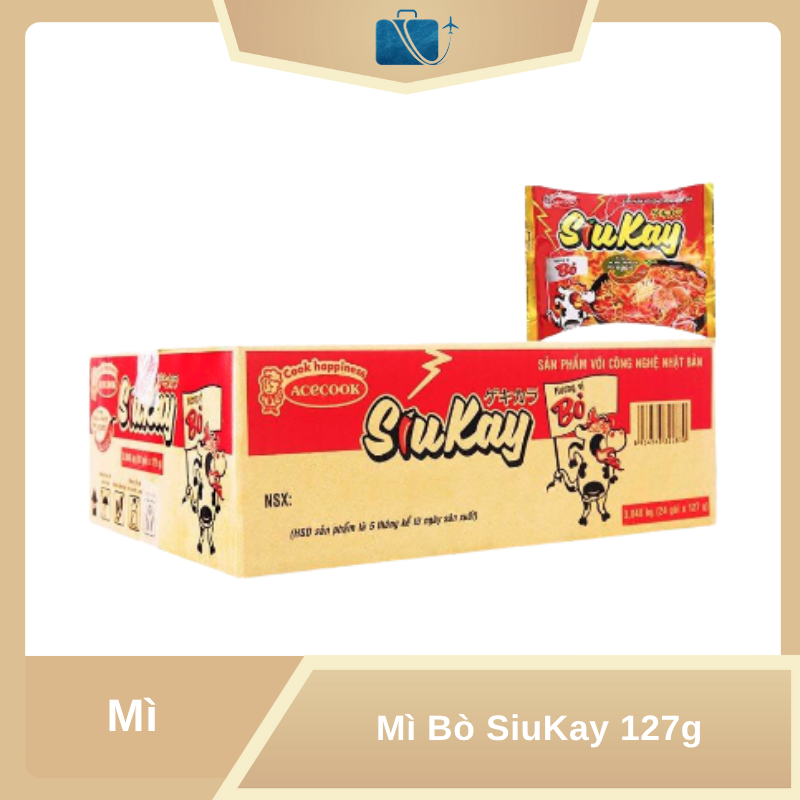 Thùng 24 Gói Mì Bò SiuKay 127g