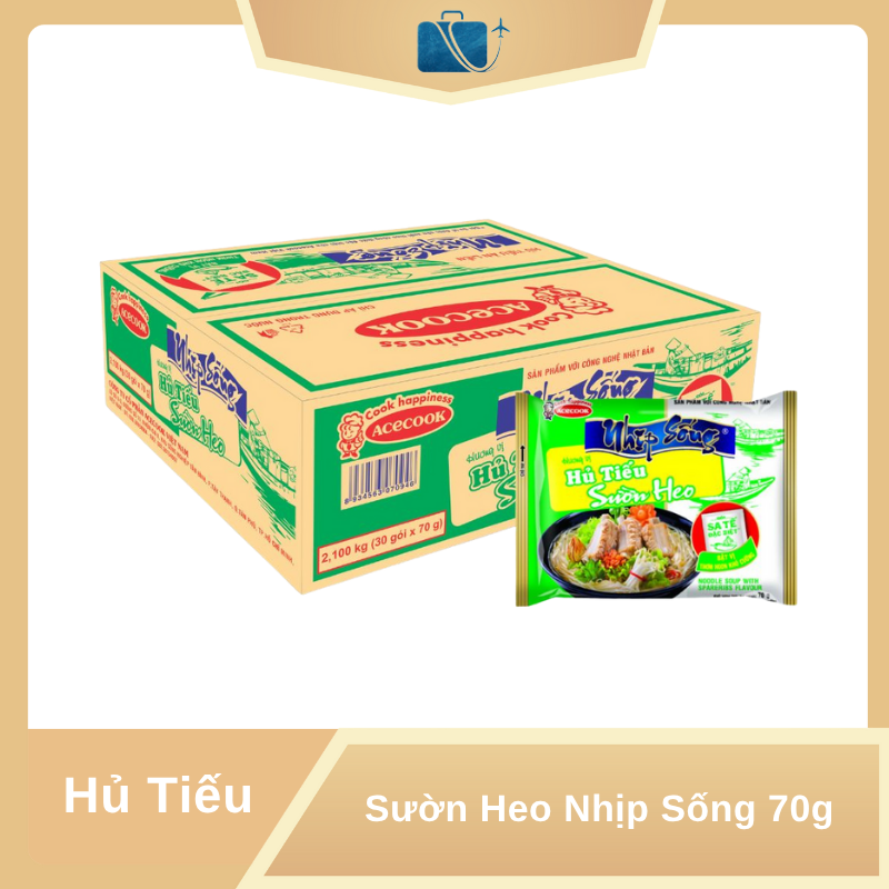 Thùng 30 Gói Hủ Tiếu Sườn Heo Nhịp Sống 70g