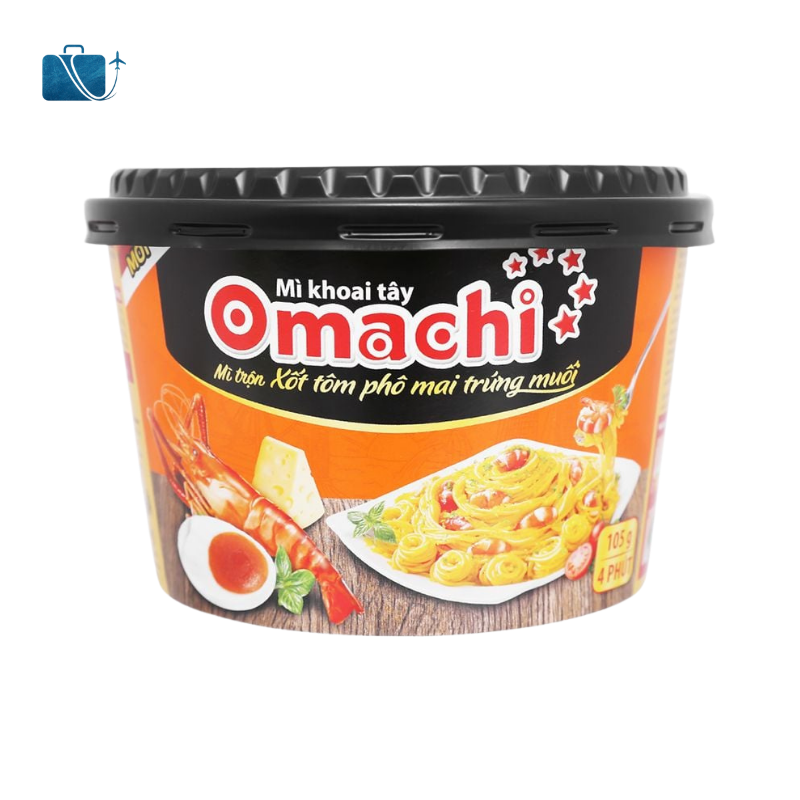 Thùng 12 Hộp Mì Trộn Omachi Xốt Tôm Phô Mai Trứng Muối 105g 2