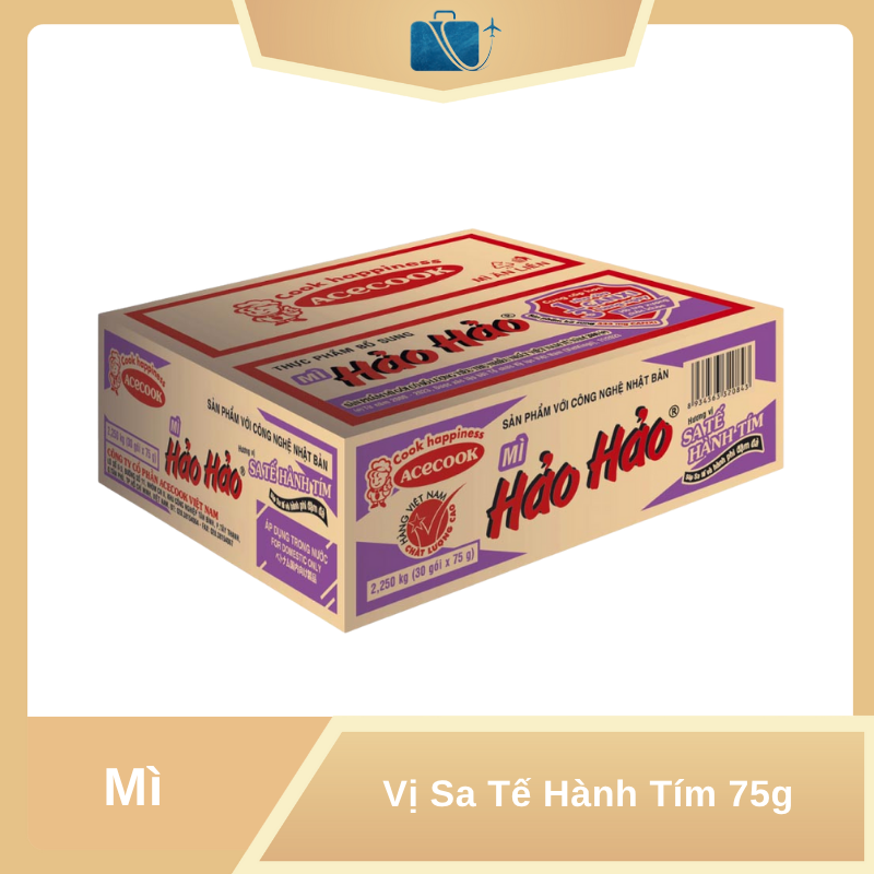 Thùng 30 Gói Mì Hảo Hảo Sa Tế Hành Tím 75g