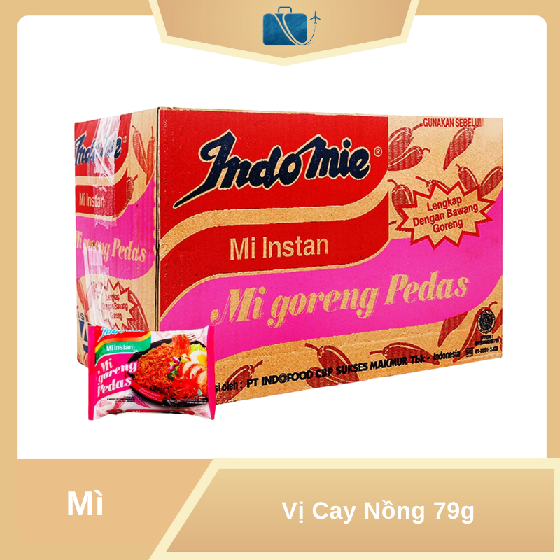 Thùng 40 Gói Mì Xào Khô Indomie Vị Cay Nồng 79g