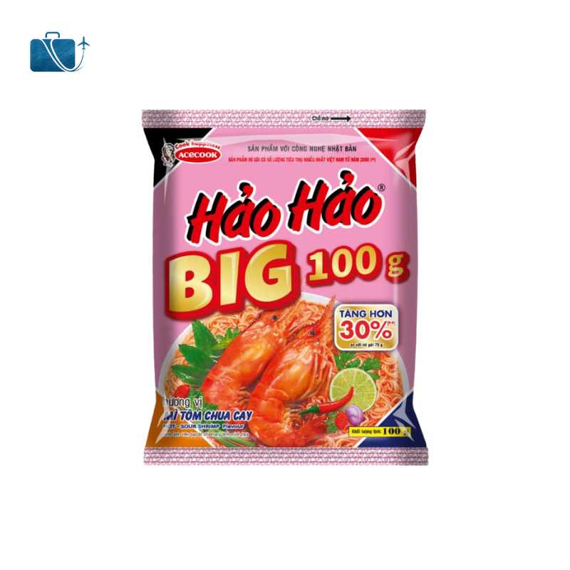 Thùng 30 Gói Mì Big 100 Hảo Hảo Tôm Chua Cay 100g 2