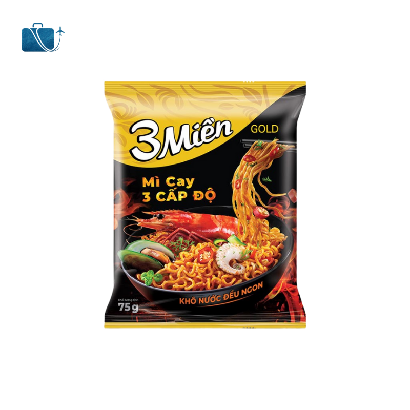 Thùng 30 Gói Mì 3 Miền Gold Cay 3 Cấp Độ 75g 2