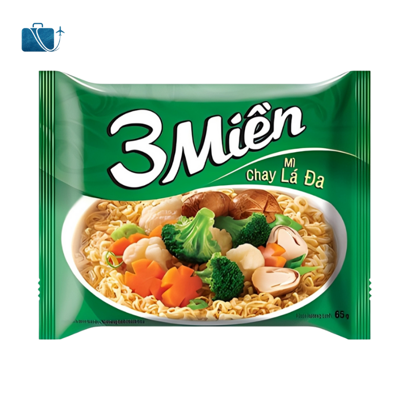 Thùng 30 Gói Mì Chay Lá Đa 3 Miền 65g 2