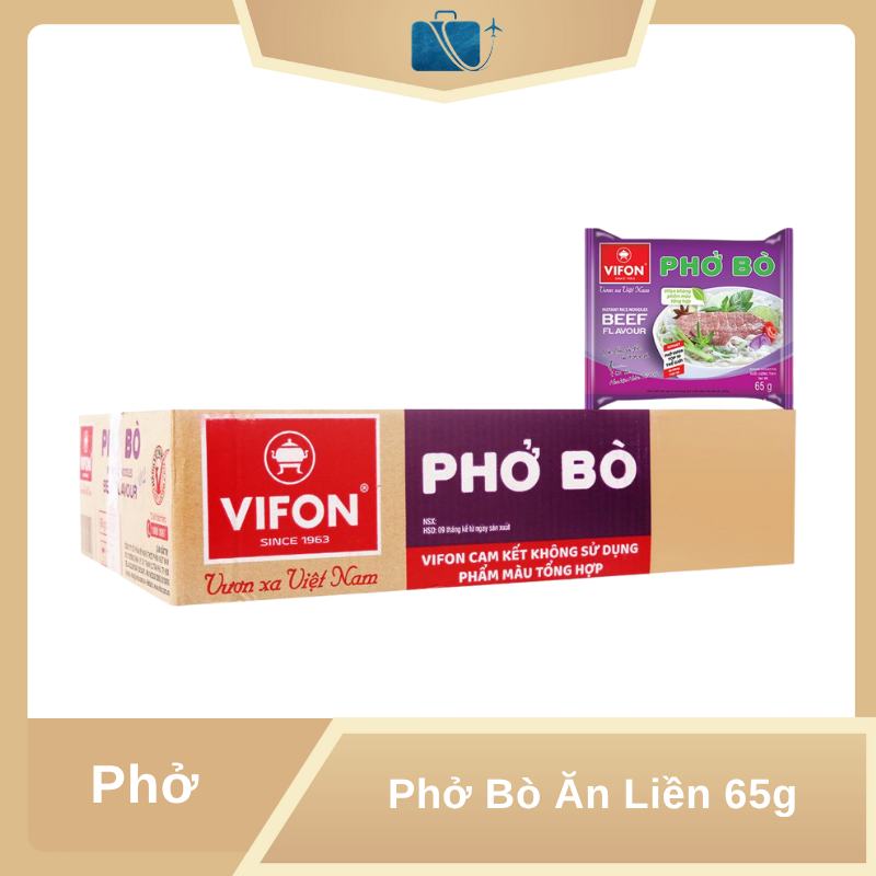 Thùng 30 Gói Phở Bò Ăn Liền Vifon 65g