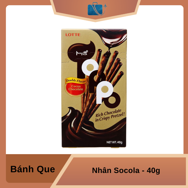 Bánh Que Lotte Toppo Hương Ca Cao Nhân Socola Hộp 40g