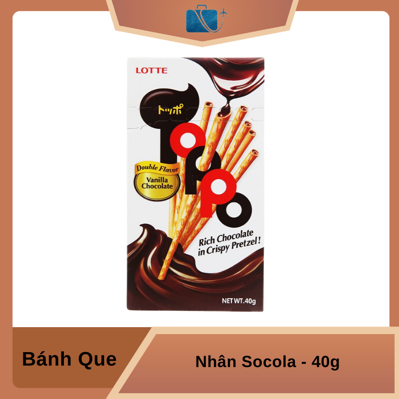 Bánh que Lotte Toppo Hương vani nhân socola 40g