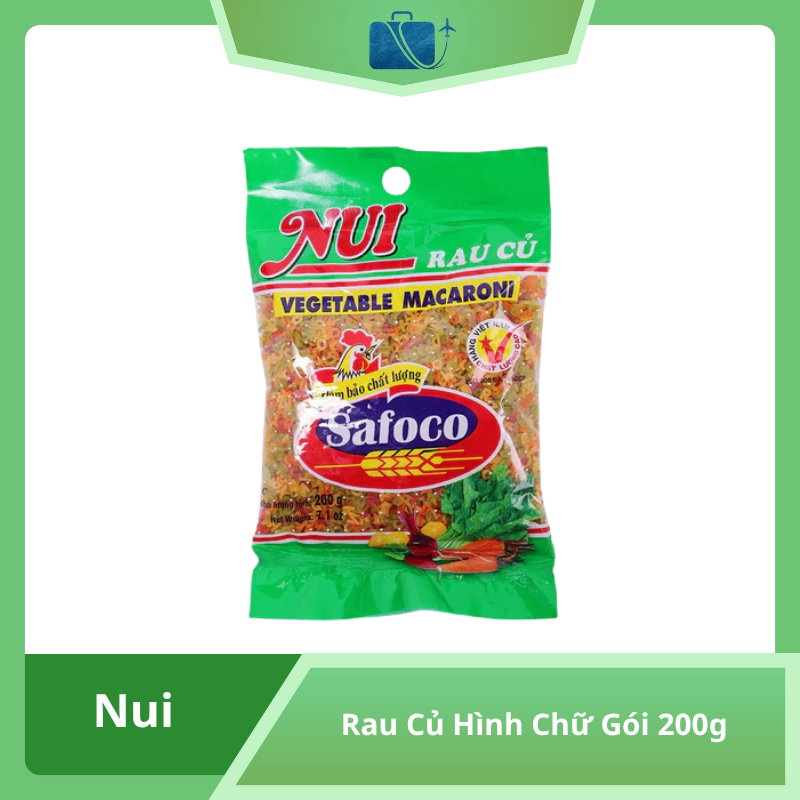 Nui Rau Củ Hình Chữ Safoco Gói 200g 