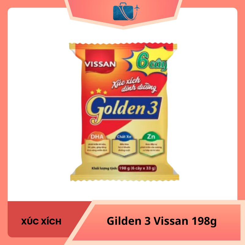 Xúc Xích Dinh Dưỡng Gilden 3 Vissan 198g
