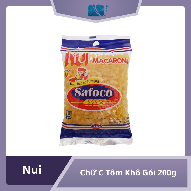 Nui Chữ C Tôm Khô Safoco Gói 200g