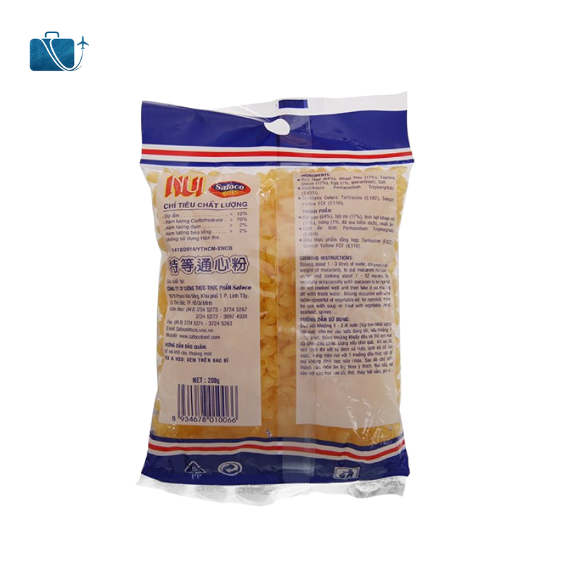 Nui Chữ C Tôm Khô Safoco Gói 200g 2