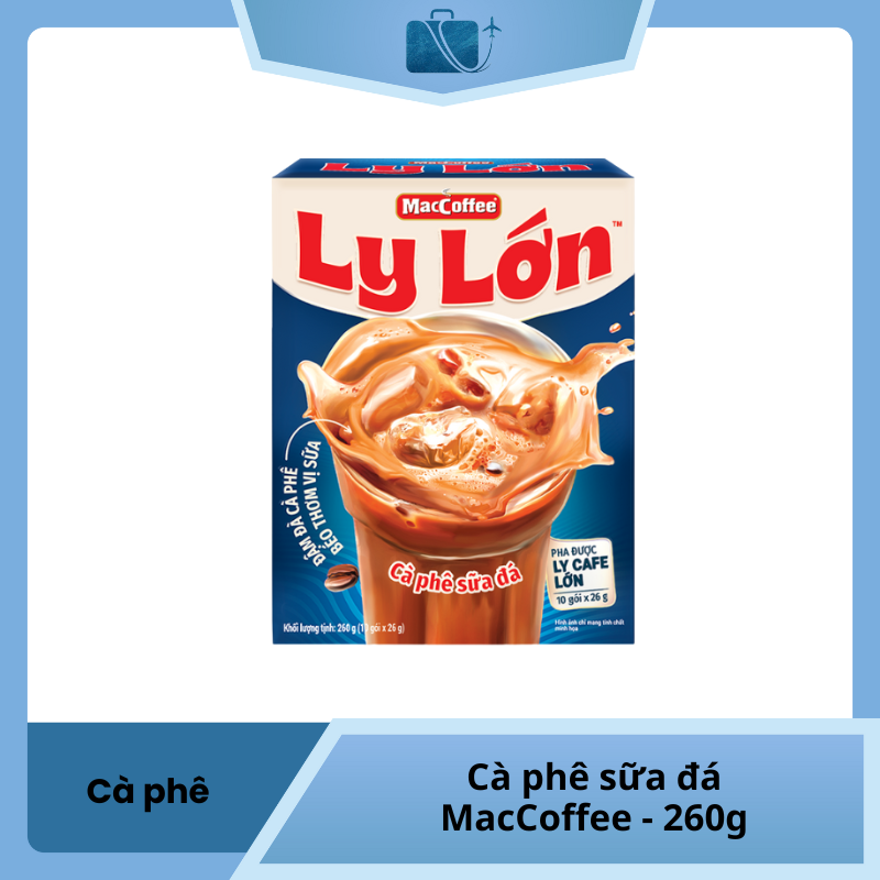 Cà phê sữa đá MacCoffee Ly Lớn Hộp 260g ( 10 gói x 26g )