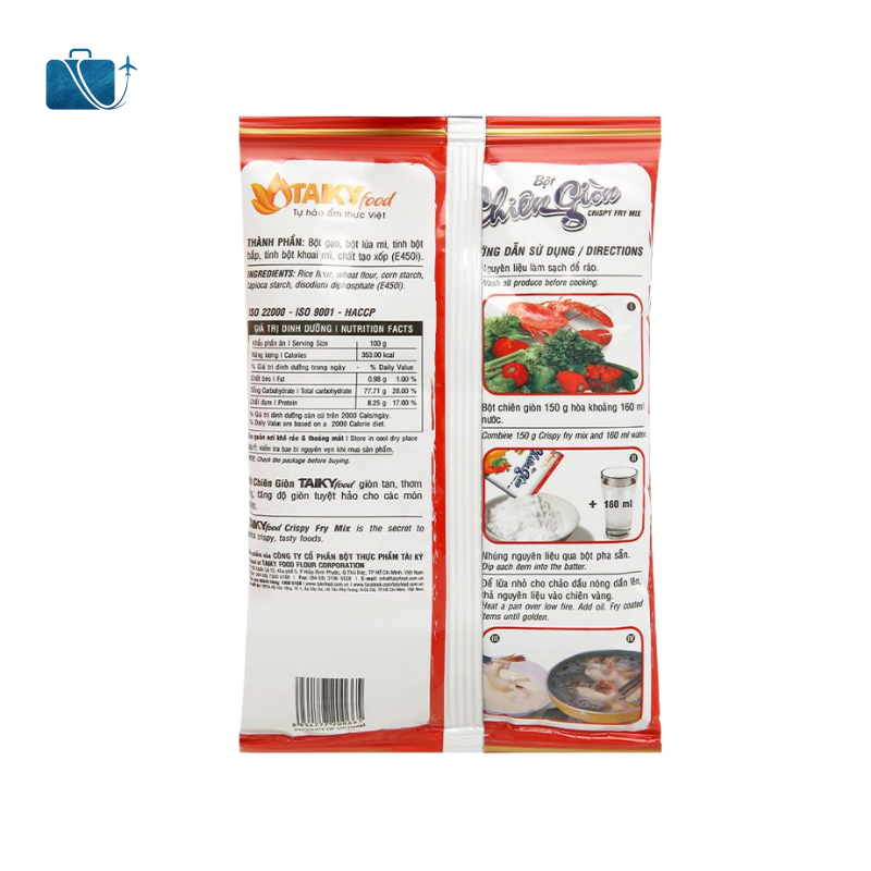 Bột Chiên Giòn Đỏ Tài Ký Gói 150g 2