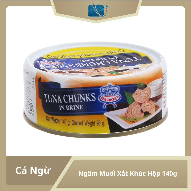 Cá Ngừ Ngâm Muối Xắt Khúc Sea Crown Hộp 140g