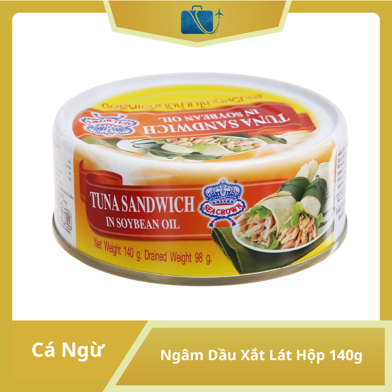 Cá Ngừ Ngâm Dầu Xắt Lát Sea Crown Hộp 140g