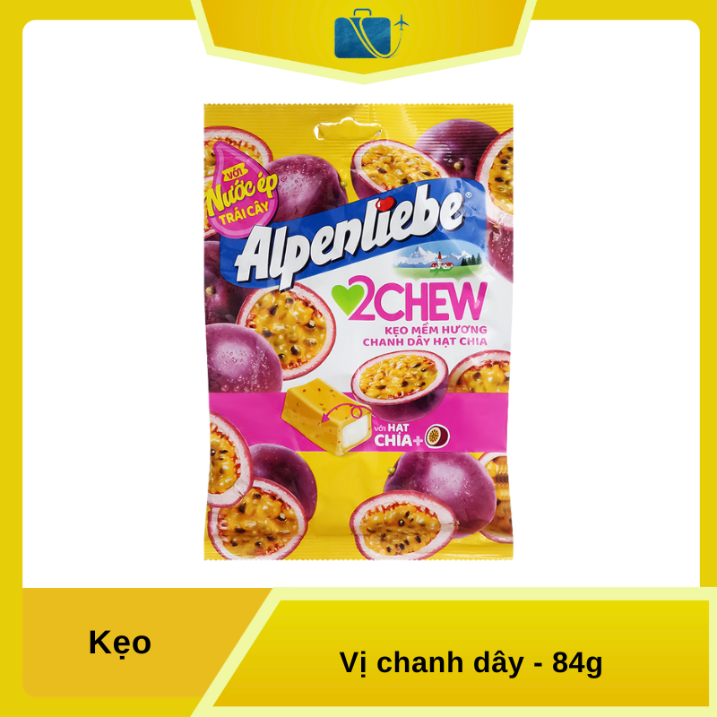 Kẹo Mềm Alpenliebe 2Chew – Vị chanh dây 84g