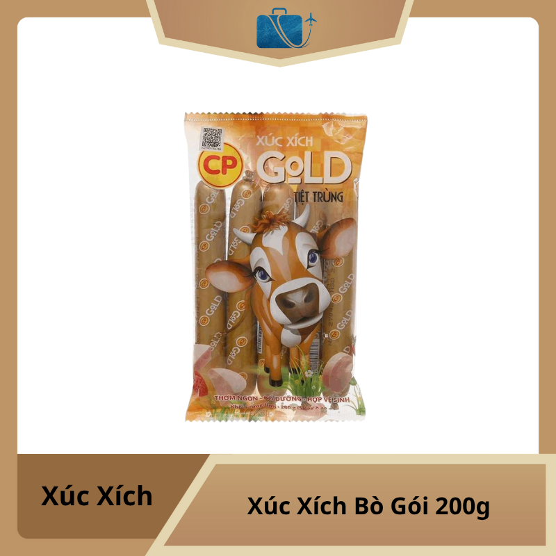 Xúc Xích Bò Tiệt Trùng Gold C.P Gói 200g