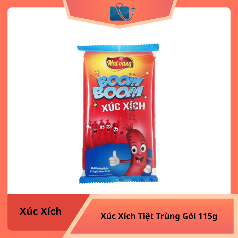 Xúc Xích Tiệt Trùng Boom Boom Vissan Gói 115g