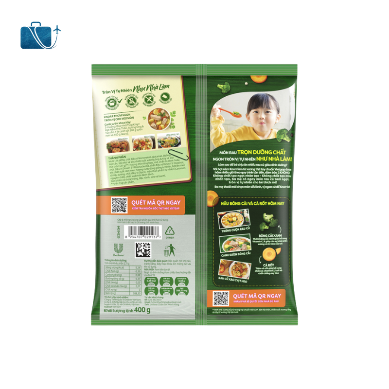 Hạt Nêm Knorr Thịt Thăn, Xương Ống, Tủy Gói 400g 3