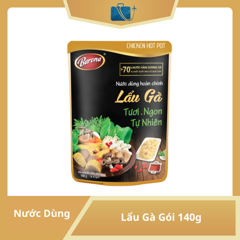 Nước Dùng Hoàn Chỉnh Lẩu Gà Barona Gói 140g