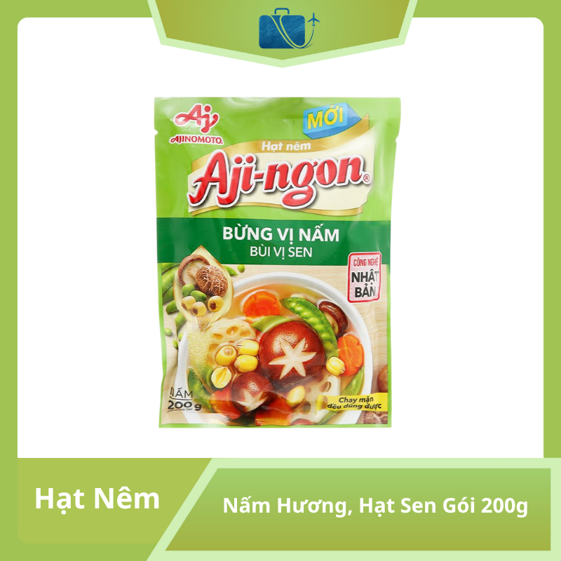 Hạt Nêm Aji-ngon Nấm Hương, Hạt Sen Gói 200g