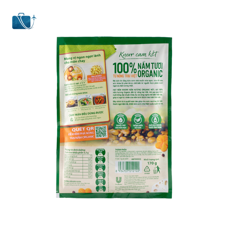 Hạt Nêm Chay Knorr Nấm Hương Organic Gói 170g 3