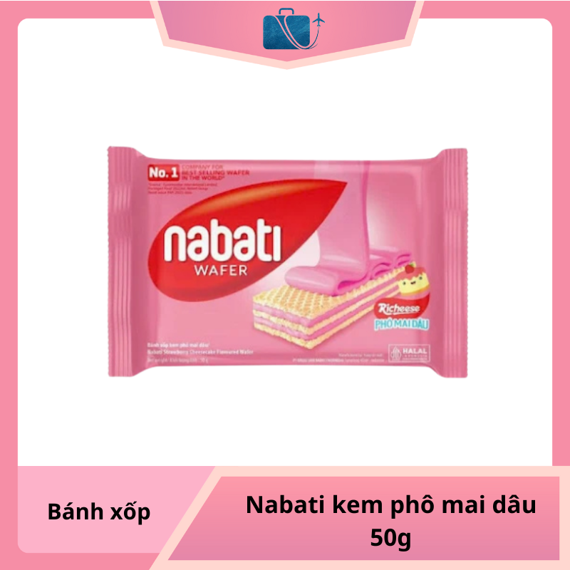 Bánh Xốp Nabati Kem Phô Mai Dâu 50g