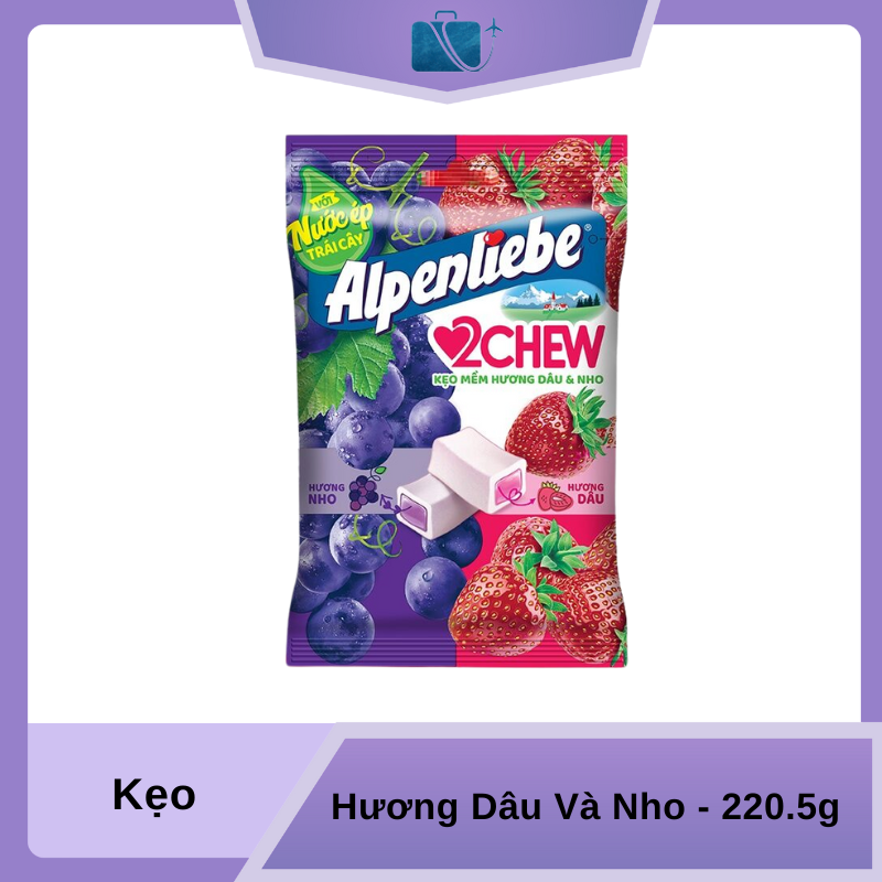 Kẹo Mềm Hương Dâu Và Nho Alpenliebe 2Chew gói 220.5g