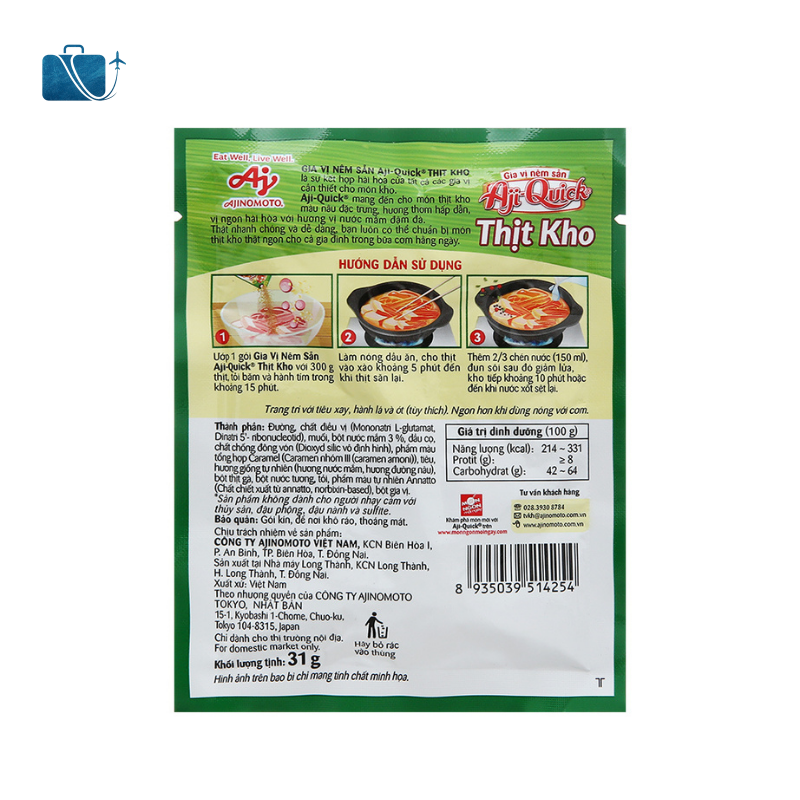 Gia Vị Nêm Sẵn Thịt Kho Aji-Quick 31g 2