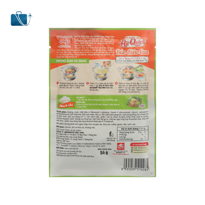 Gia Vị Nêm Sẵn Bún Riêu Cua Aji-Quick Gói 54g 2