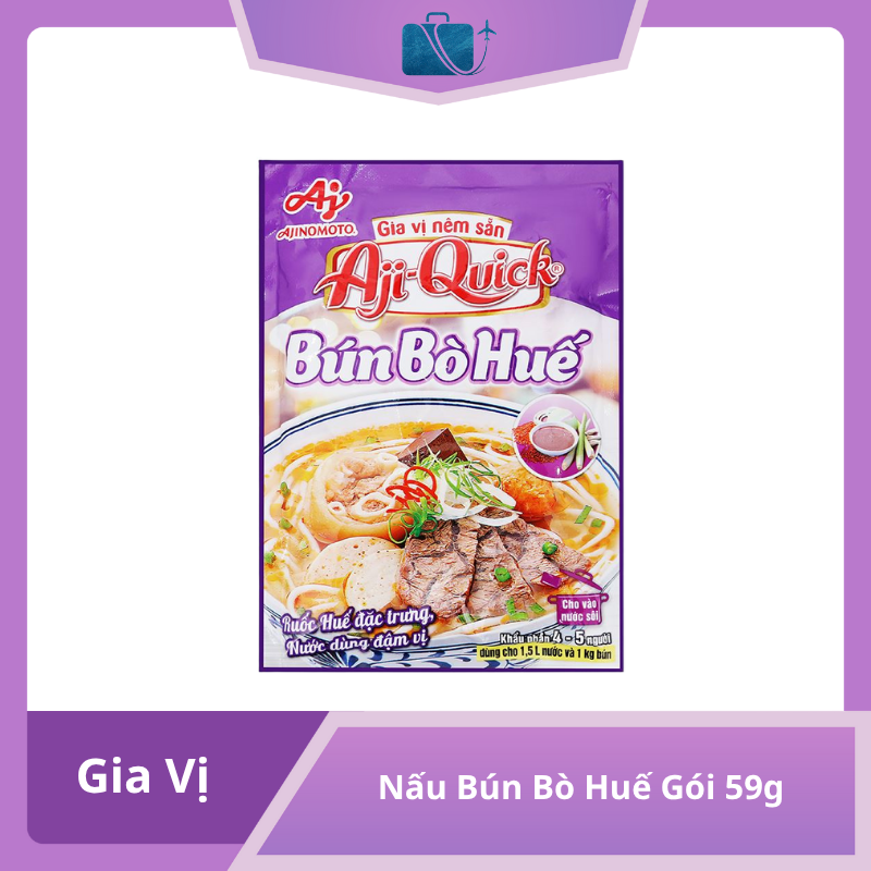 Gia Vị Nêm Sẵn Nấu Bún Bò Huế Aji-Quick Gói 59g