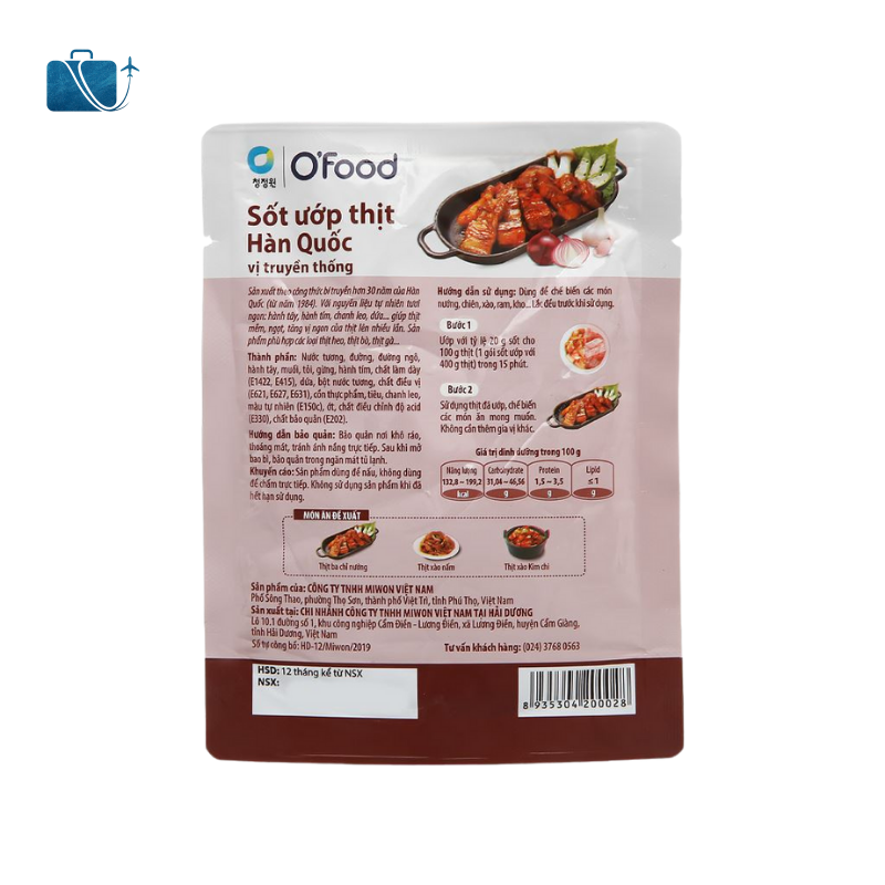 Sốt Ướp Thịt Hàn Quốc O'Food vị truyền thống gói 80g 2